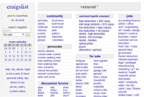 Craigslist v t - craigslist provides local classifieds and forums for jobs, housing, for sale, services, local community, and events